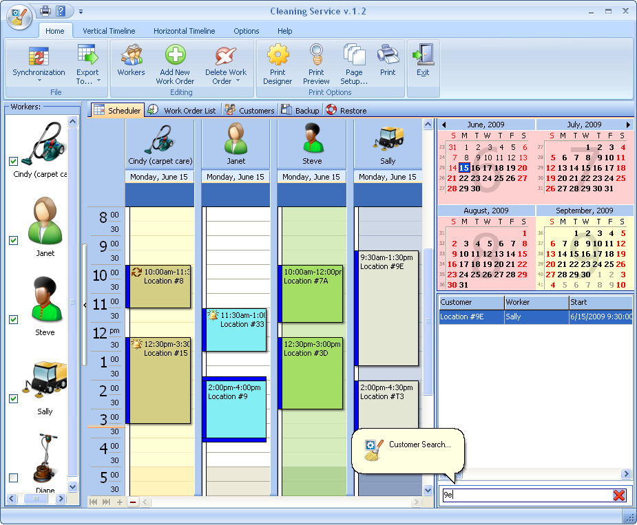 Click to view Cleaning Service for Workgroup 1.3 screenshot