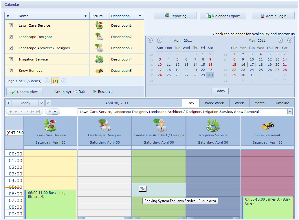 Click to view Booking System For Lawn Service 4.1 screenshot
