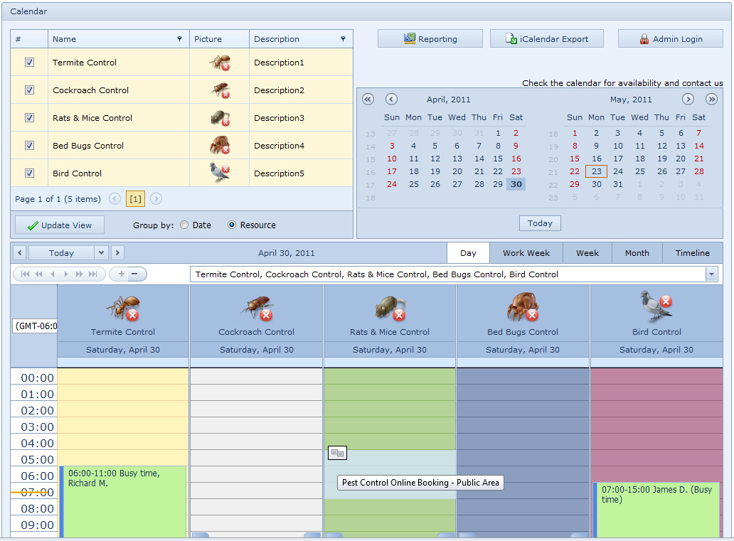 Click to view Pest Control Online Booking 4.1 screenshot